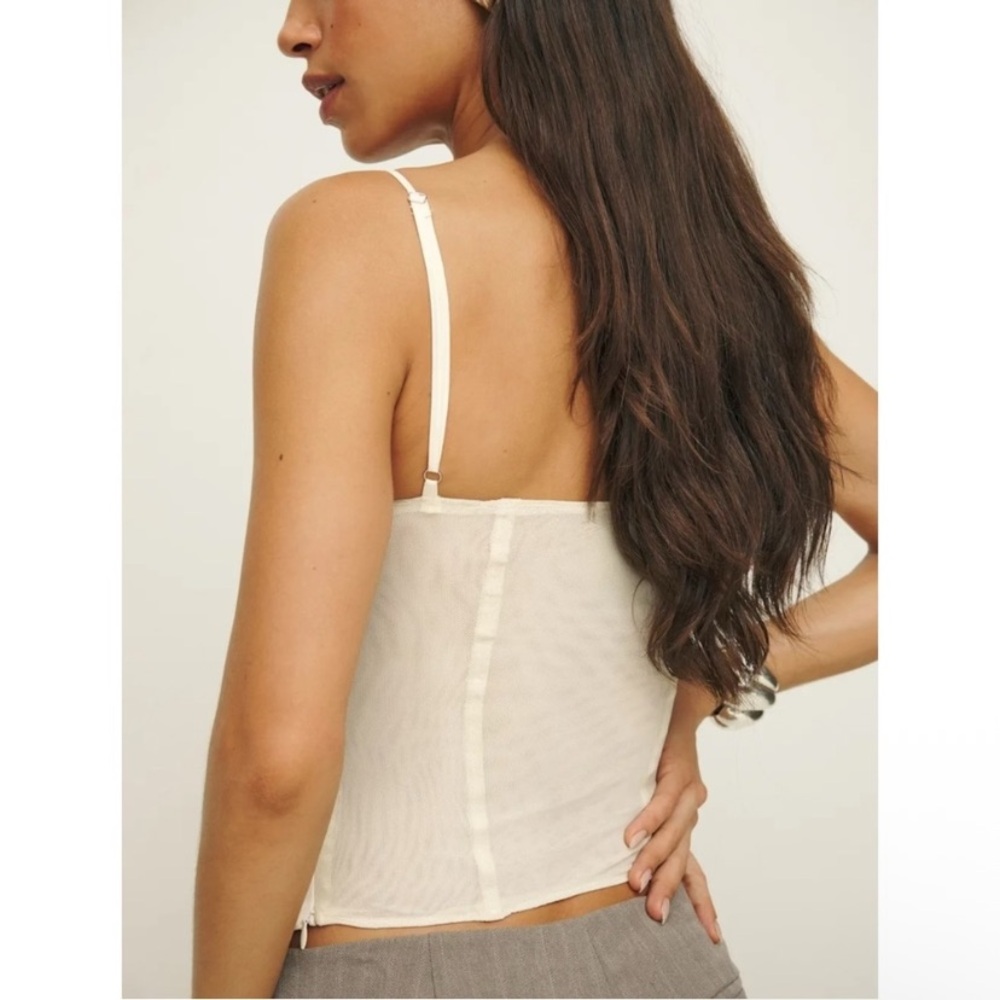Reformation Rosetta Top Fior Di Latte Bustier Size 4 Sweetheart Neckline - Picture 4 of 16